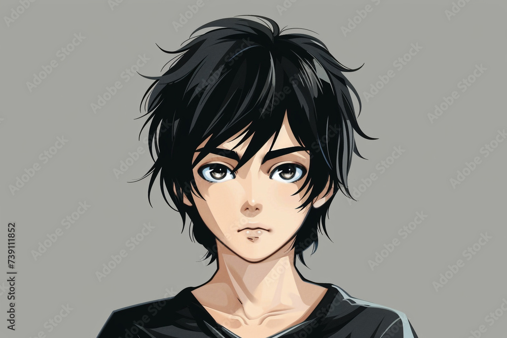 face handsome young man anime style character face handsome young man anime style character