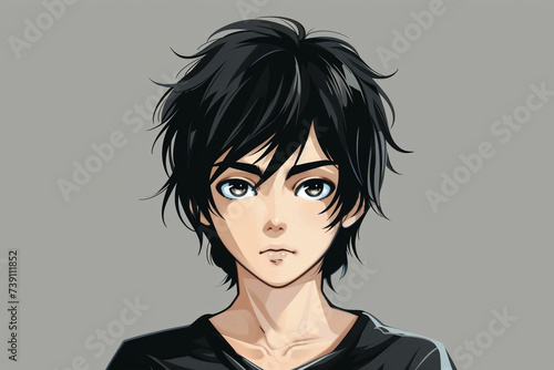 face handsome young man anime style character