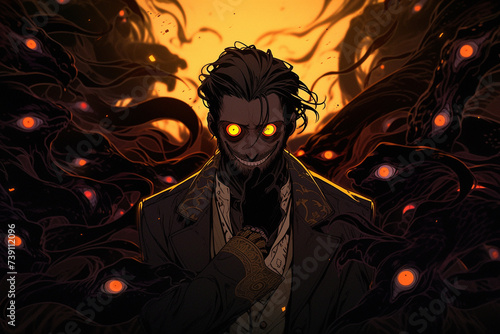 the man wearing the cursed seal, full of fear