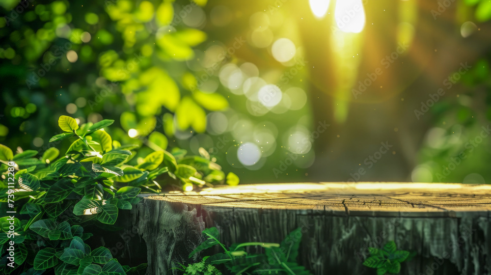 Podium for product in nature tropical forest garden green plant. Podium for product in nature tropical forest garden green plant.