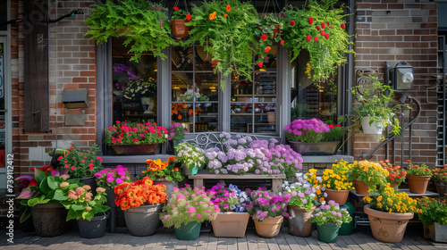 Wallpaper Mural Cozy urban florist shop adorned with colorful flowers Torontodigital.ca