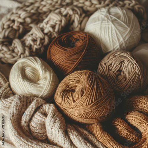 Craft knitting hobby background 