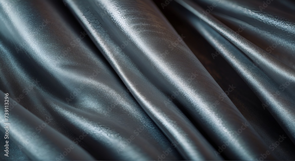 Obraz premium Wavy folds of luxurious satin velvet, elegant and smooth silver abstract silk texture folds background