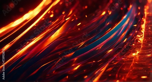 curved fire waves, modern 3D abstract background.