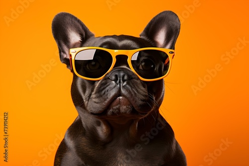 French Bulldog Wearing Sunglasses: Exploring Breed Standards and Benefits of Dog Accessories. Concept French Bulldog, Breed Standards, Dog Accessories, Sunglasses, Benefits © Anastasiia