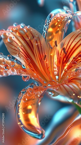 Blossom Essence: Tiger lily's mobile portrait, extreme macro reveals wavy, swirling beauty.