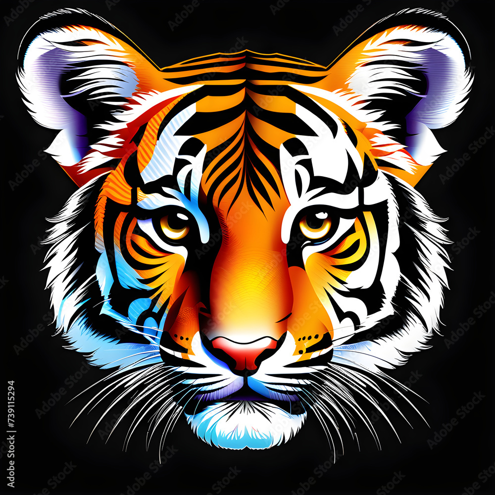 Vibrant Tiger Cub Expressions: Capturing the Beauty of Nature in Photography.(Generative AI)
