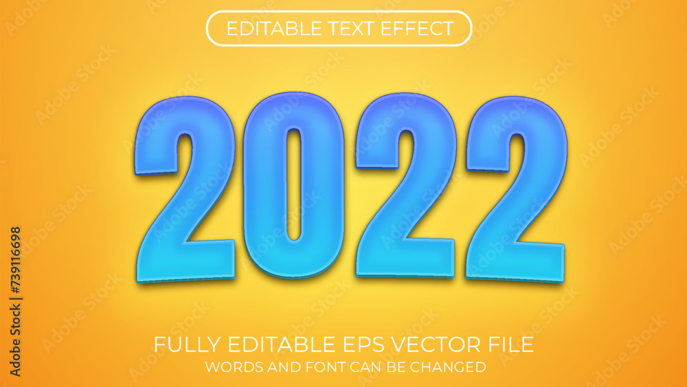 2022 editable text effect. Editable text style effect