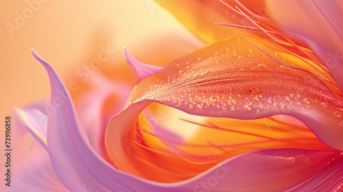 Tiger lily flower extreme macro shot.