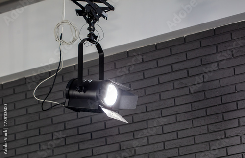 Lighting fixture on the ceiling in a photo studio