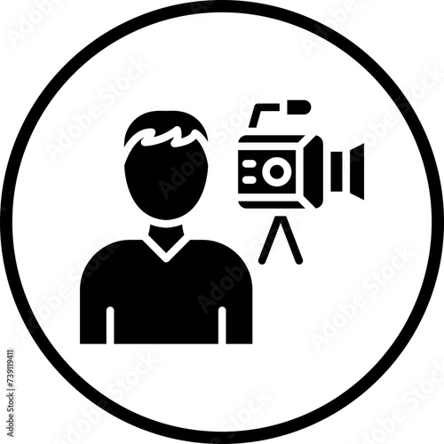 Camera Operator Male Icon Style