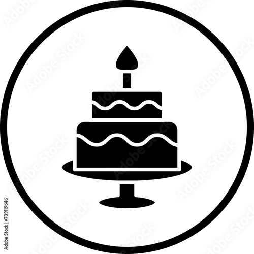 Two Layered Cake Icon Style