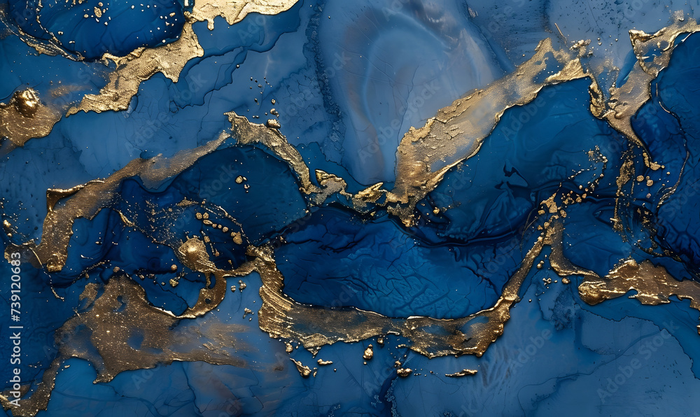 Fototapeta premium a royal colored image using gold and navy hues, Generative AI 