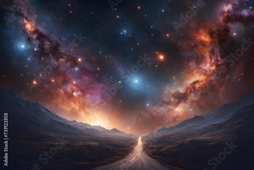 beautiful earth and space road