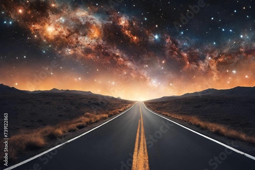 beautiful earth and space road
