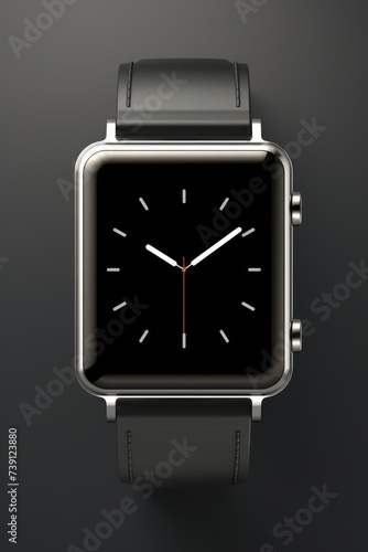 Wristwatch isolated on black background.