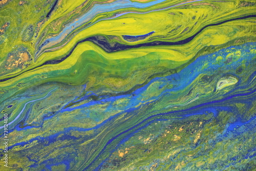 green and yellow fluid art