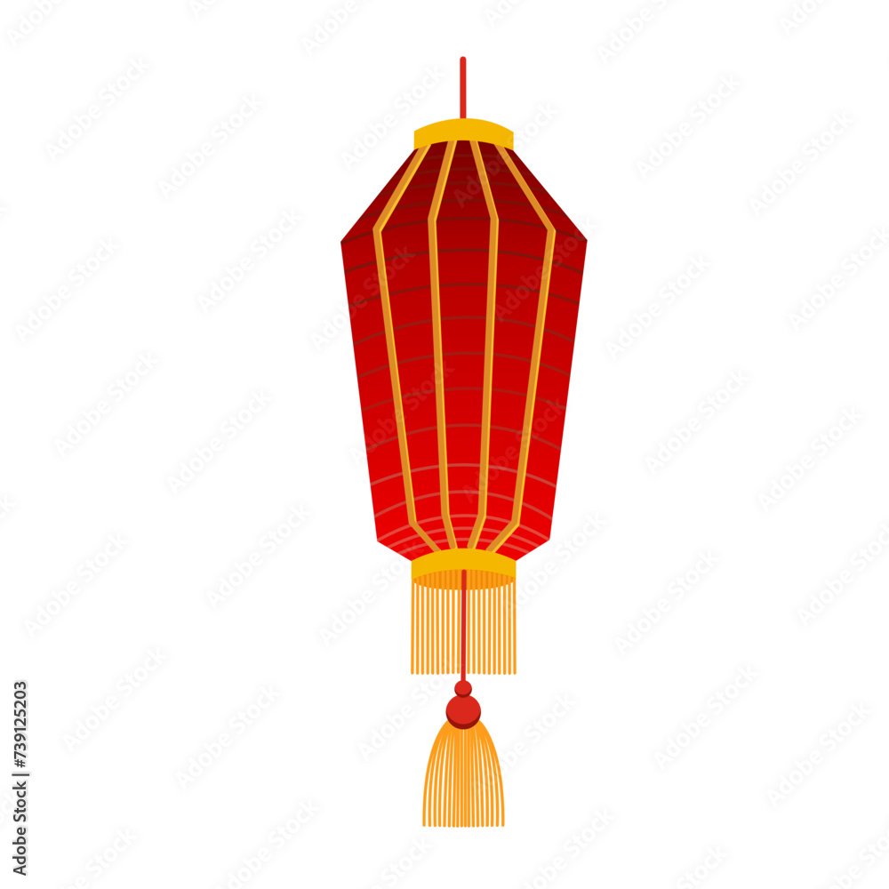 Red Chinese Lantern Vector Illustration