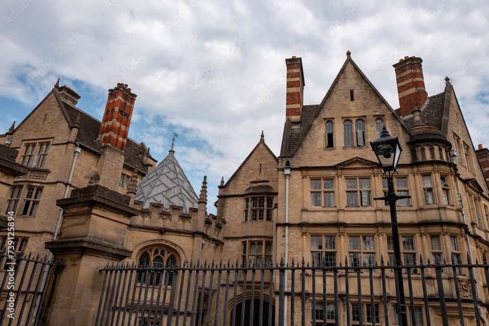 Beautiful facades of Oxford University buildings, UK	
