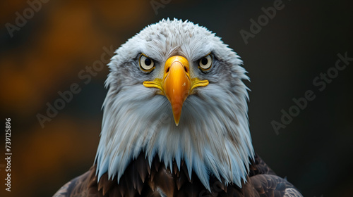 Closeup portrait of the head eagle, generative ai