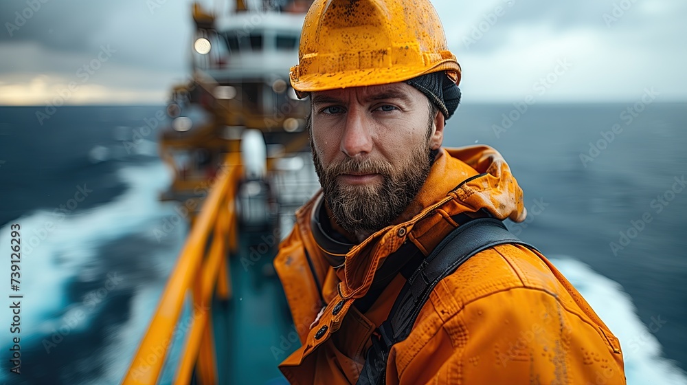 Engineering an oil rig in the middle of the sea and with engineers controlling the work. Engineering an oil rig in the middle of the sea and with engineers controlling the work.