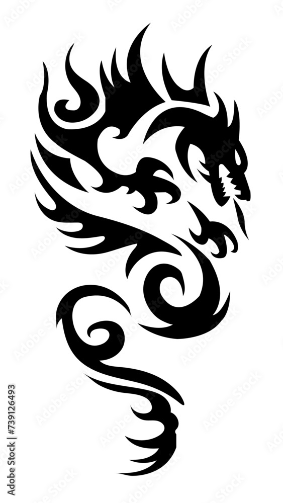 Chinese dragon black color dragon wallpaper backgrounds Art & Illustration