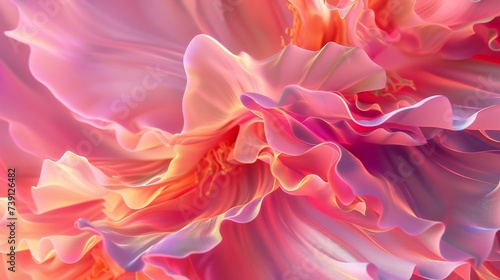 Glossy Fluidity  Peony s petals flow in fluidic elegance  their glossy sheen captivating.