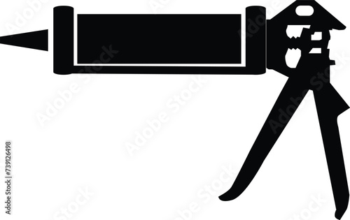 Caulking Gun icon. Sealer sign. Manual Caulking Gun symbol. flat style.