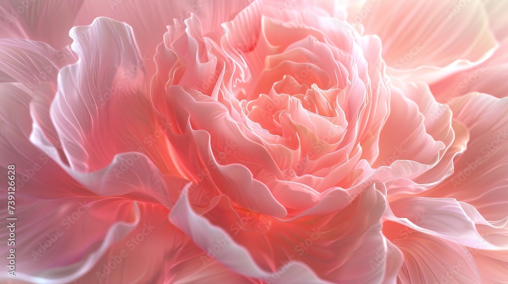 Glossy Petal Whirl: Peony's fluidic petals whirl in glossy splendor, a captivating sight.