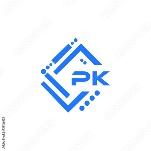 PK technology letter logo design on white background. PK creative initials technology letter logo concept. PK Vector letter logo design.