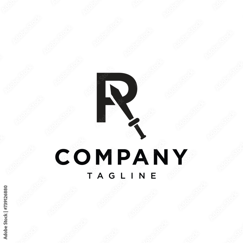 Letter R Sword logo icon vector template eps Letter R Sword logo icon vector template eps