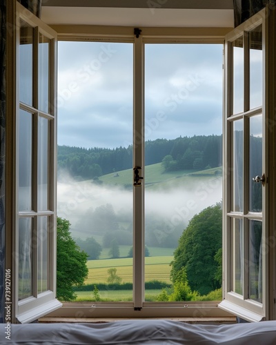 Open Window Overlooking Countryside