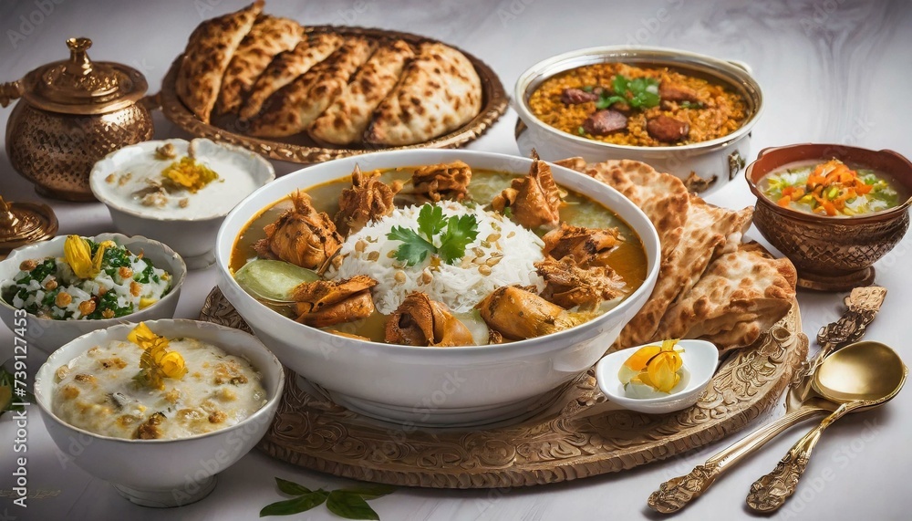 Assorted Indian Non Vegetarian food recipe served in a group. Includes Chicken Curry, Mutton