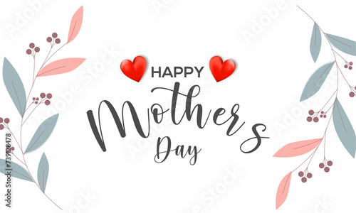 Happy Mother's Day Calligraphy abstract art background vector. photo