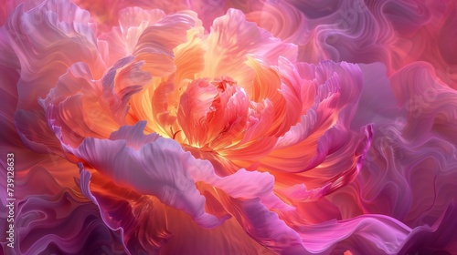 Nebulaic Radiance: Peony's radiant glow mirrors the swirling hues of a distant nebula, a celestial spectacle.