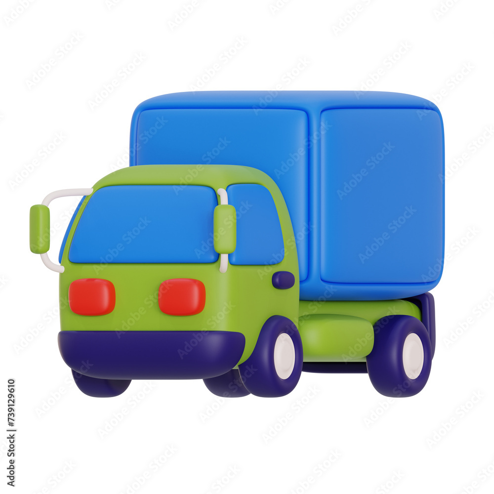 cargo truck 3d icon illustration