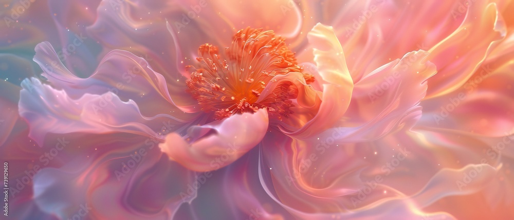 Stardust Euphoria: Peony's bloom is enveloped in a euphoric haze of stardust, evoking the magic of the cosmos.