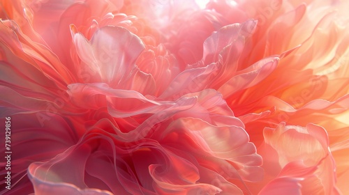 Transparent Petal Dance: Peony's macro beauty boasts transparent petals, swirling in fluidic motion.