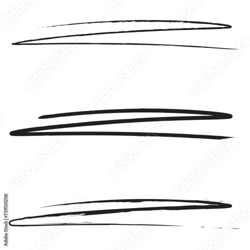 Set of Hand Drawn Scribble Smears, vector design elements