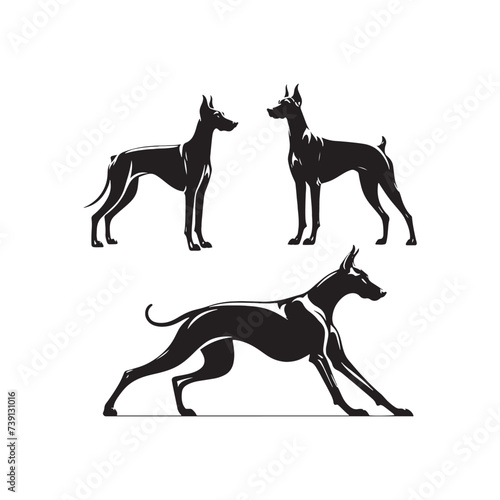Loyal Companion  Doberman Pinscher Silhouette in Devotion - Doberman Pinscher Illustration - Doberman Pinscher Dog Vector Stock 