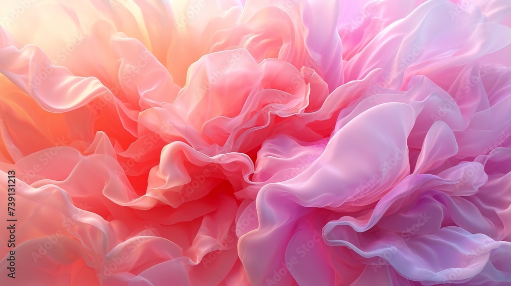 Fototapeta premium Vivid Bloom Ballet: Petals in bloom, a short scene of a peony blending in vibrant hues.