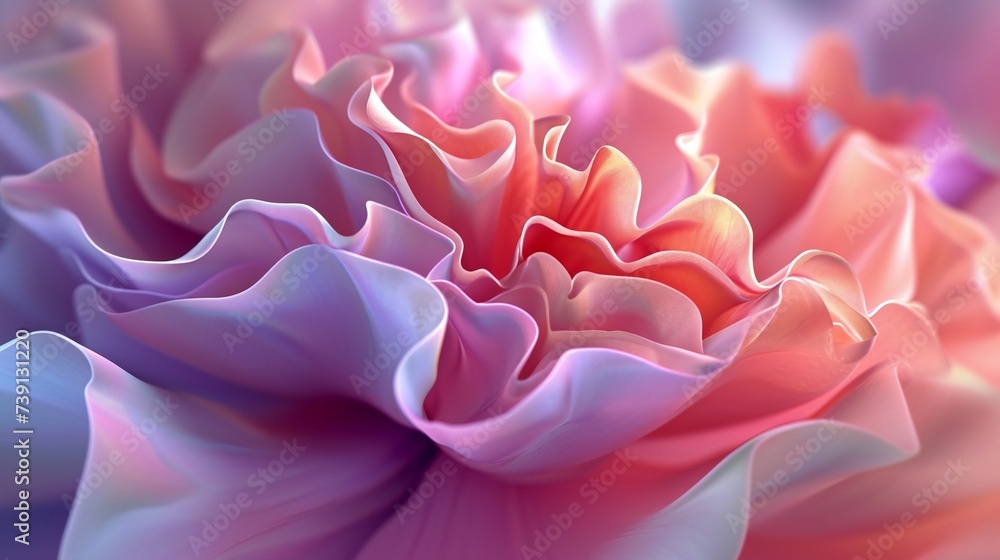 Vivid Unveiling: Close-up of a peony's opening, a vivid display of blended colors. Vivid Unveiling: Close-up of a peony's opening, a vivid display of blended colors.