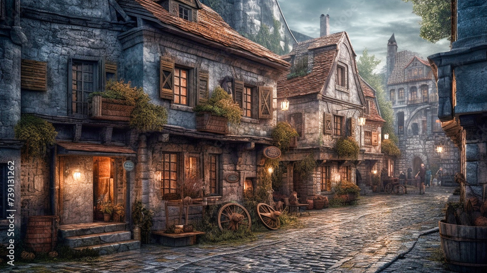 Obraz premium old street in the old town country