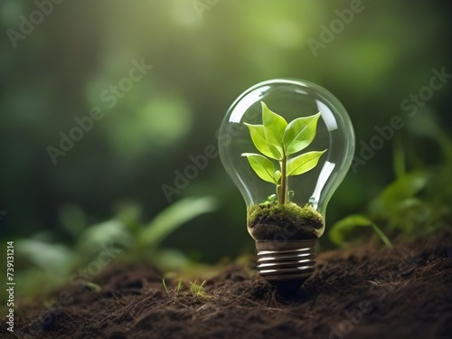 Renewable Energy  Advocating for Environmental Preservation through Sustainable  Green Power Solutions. A World Map Emblazoned on a Light Bulb Symbolizes the Global Importance of Eco-Friendly Energy 1