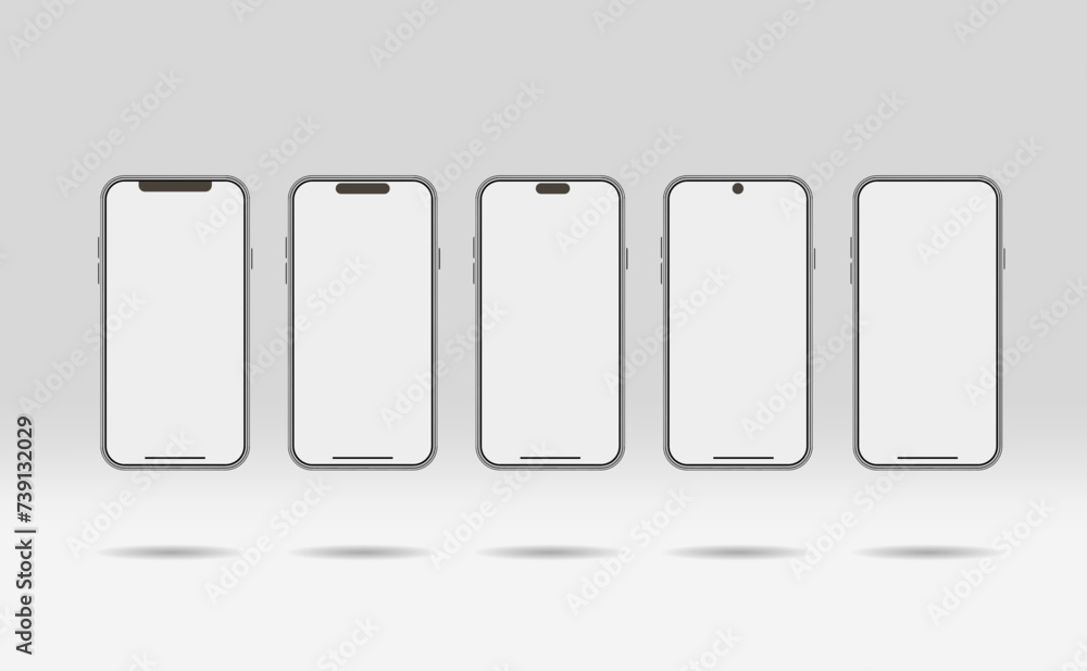 The layout of a realistic smartphone, a template for the design. 3d ...