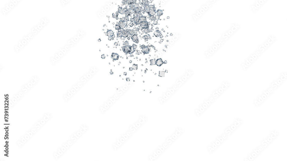 Obraz premium ice cube render 3D illustration on alpha channel 