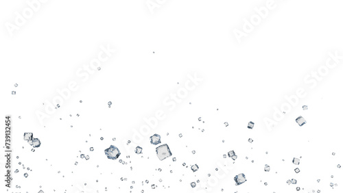 ice cube render 3D illustration on alpha channel	
