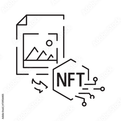 Icon Line NFT vector digital token