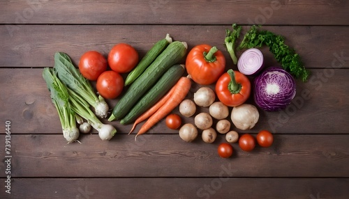 Fresh vegetables on a wooden table. Background. Healthy lifestyle