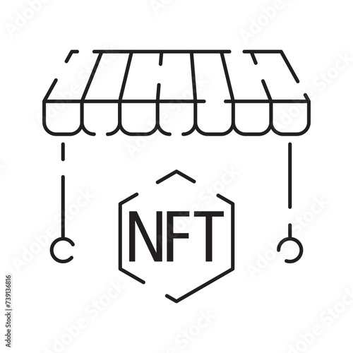 Icon Line NFT vector digital token